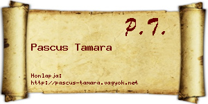 Pascus Tamara névjegykártya
